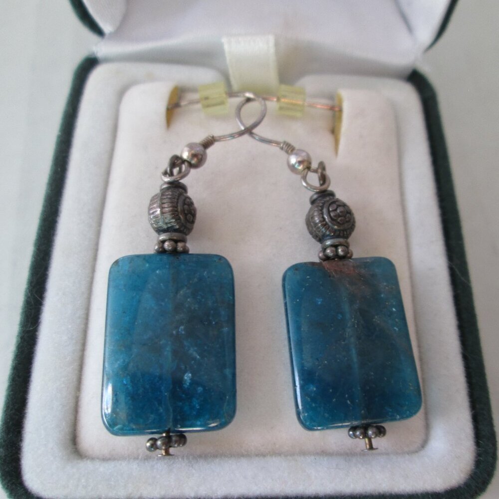 NWOT Sterling Silver pierced earrings with precious stones